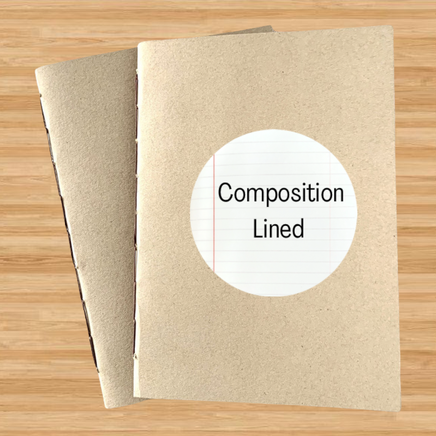 Composition Kraft Travelers Notebook Insert - A6 - Composition Ruled - Fountain Pen Friendly Notebook - Hand-Stitched Binding