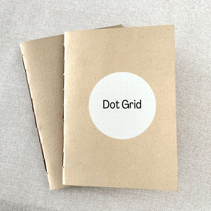 Dot Grid Kraft Travelers Notebook Insert - A6 - Dot Grid - Fountain Pen Friendly Notebook - Hand-Stitched Binding