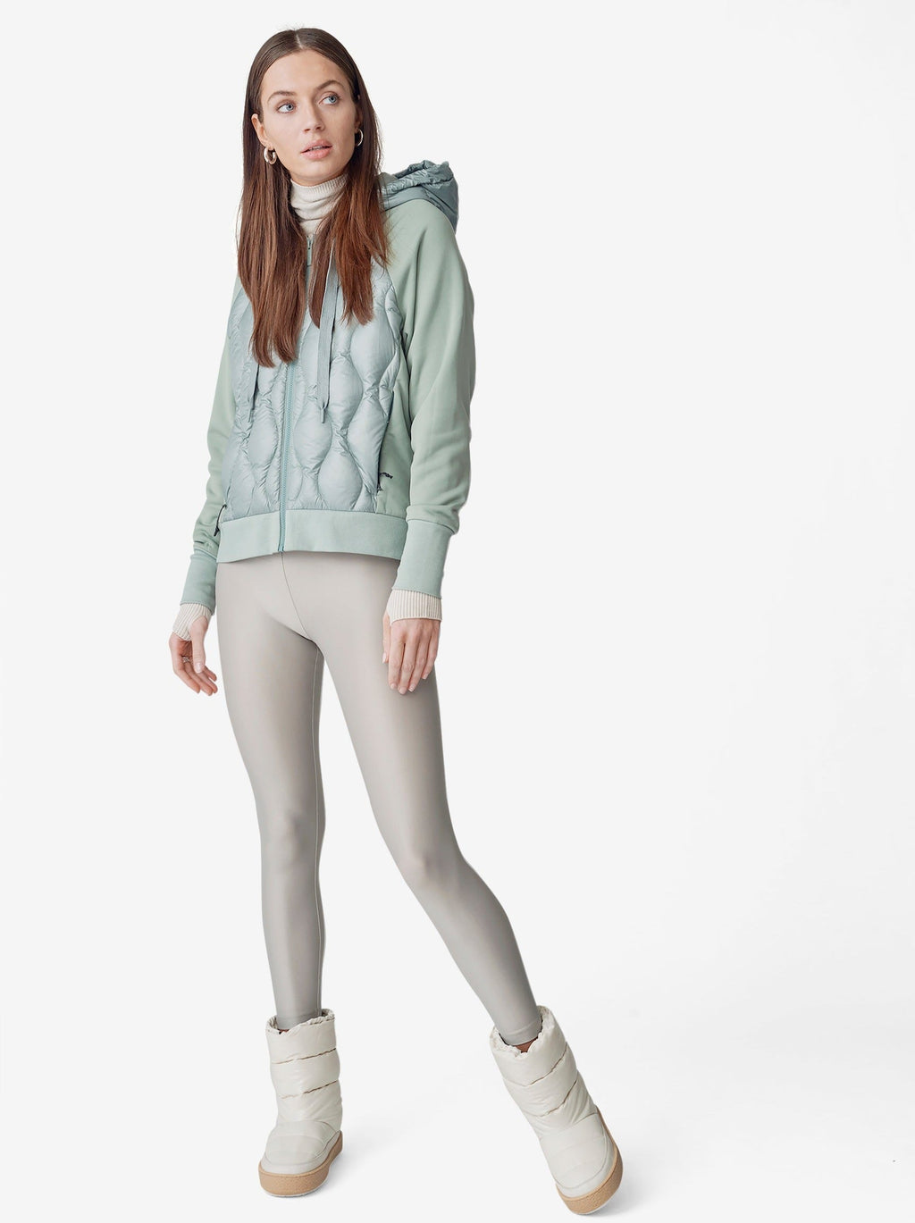 Down Zip Hoodie - Slate Gray