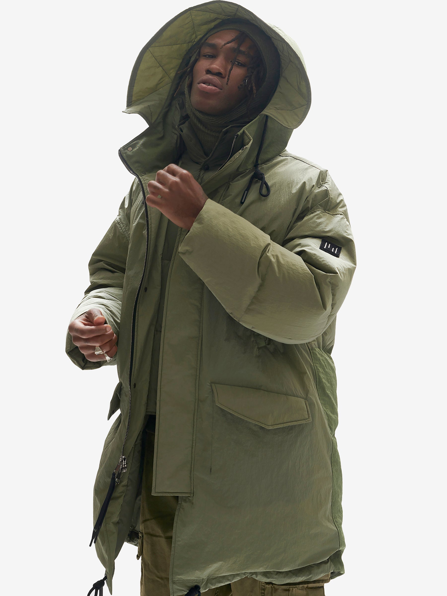 Long Down Puffer - Stone Green