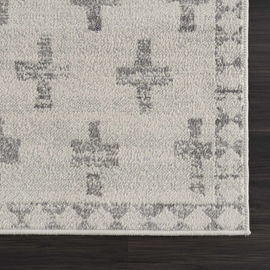 Tigris Swiss Cross Ivory & Gray 2322 Area Rug