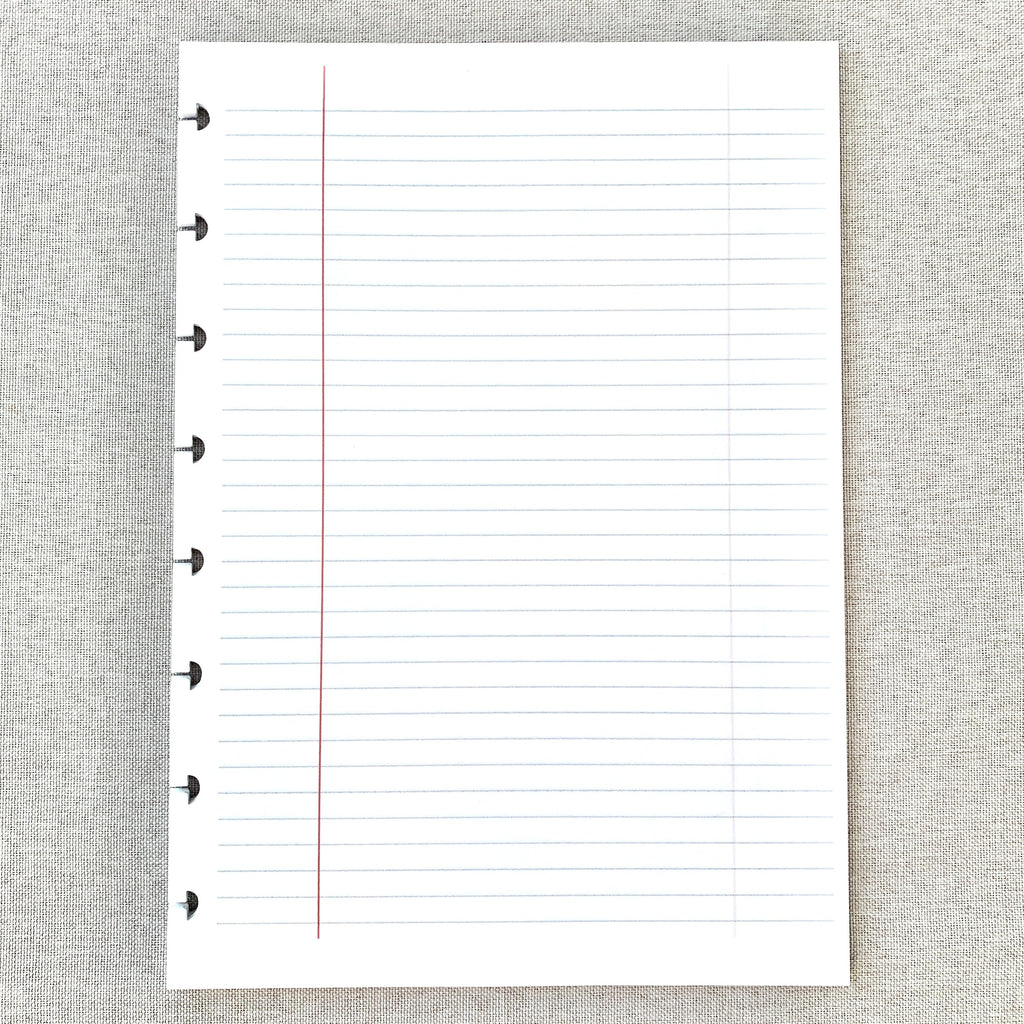 Composition Lined Discbound Notebook Insert - A5 - Lined - Fountain Pen Friendly Paper
