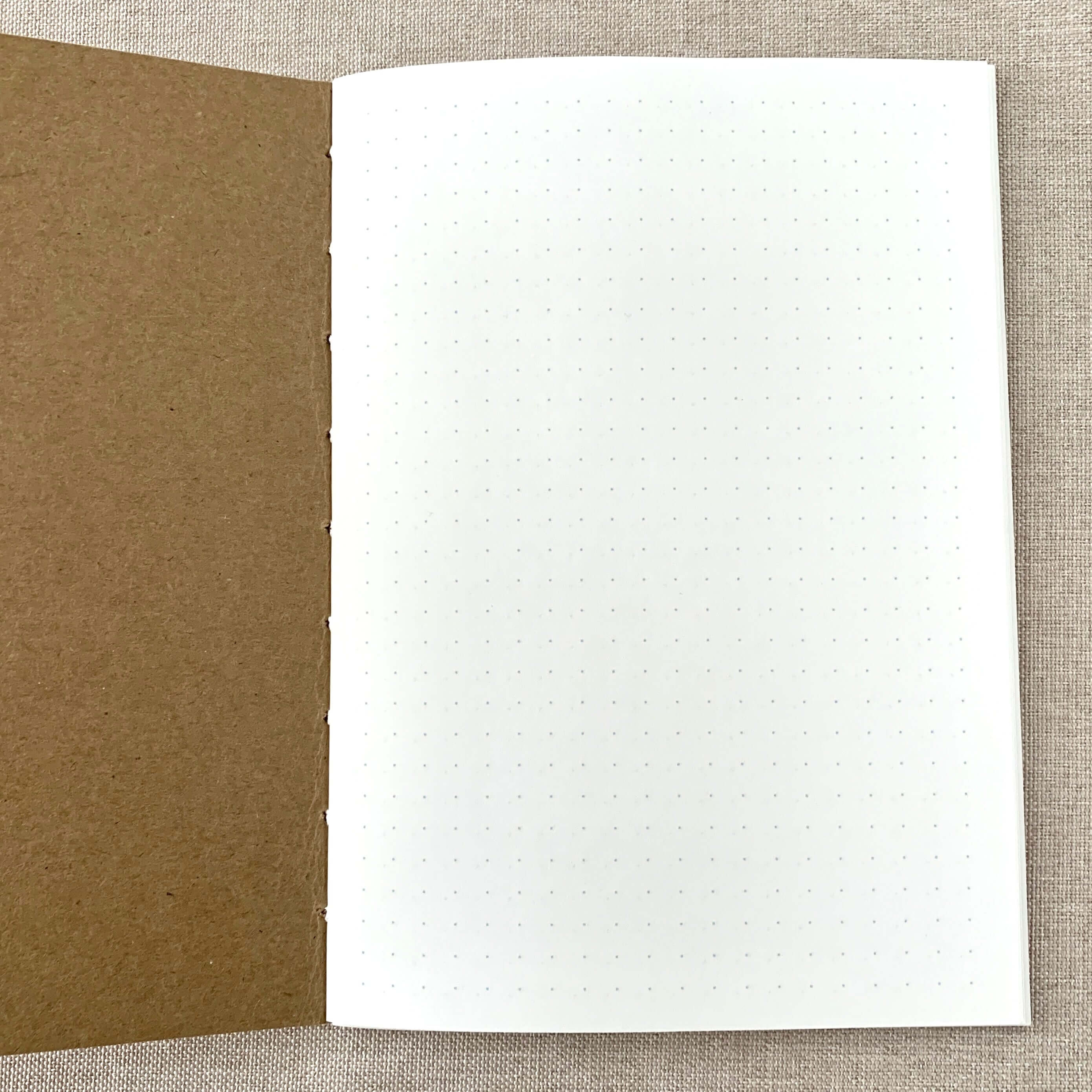 Dot Grid Kraft Travelers Notebook Insert - A6 - Dot Grid - Fountain Pen Friendly Notebook - Hand-Stitched Binding