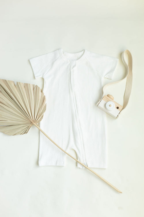 Baby Short Sleeve romper with zipper