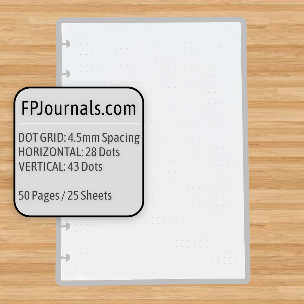 Dot Grid Discbound Notebook Insert - A5 - Dot Grid - Fountain Pen Friendly Paper