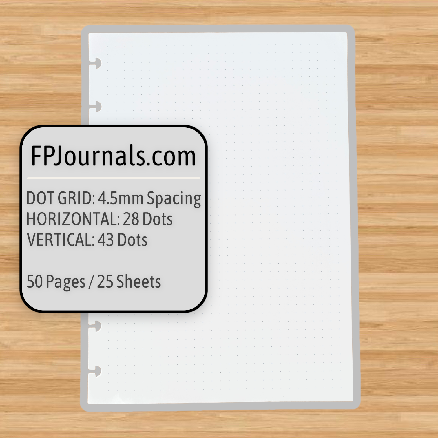 Dot Grid Discbound Notebook Insert - A5 - Dot Grid - Fountain Pen Friendly Paper