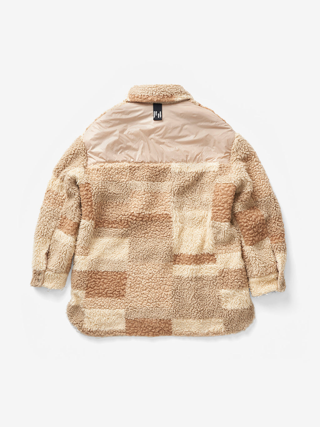 Padded Wool Sherpa Shirt Jacket - Natural Mix